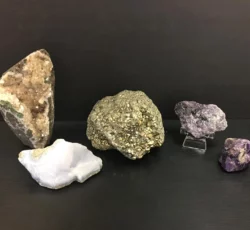 Blue Lace Agate & Pyrite & Raw Amethyst